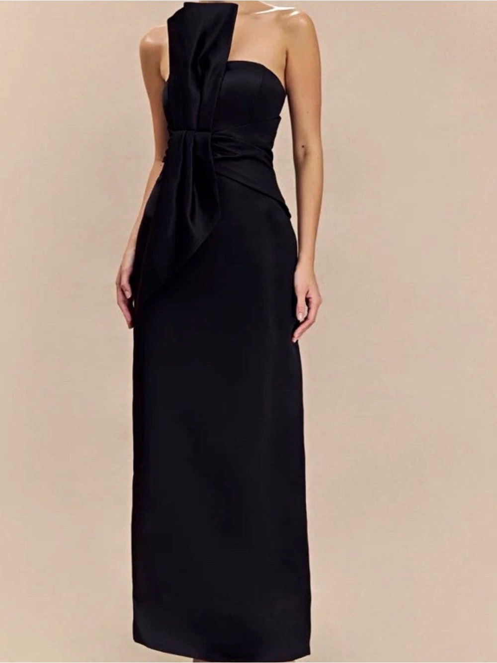 Strapless Black Evening Gown